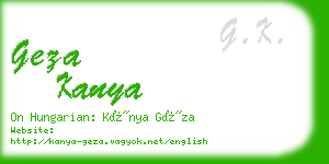 geza kanya business card